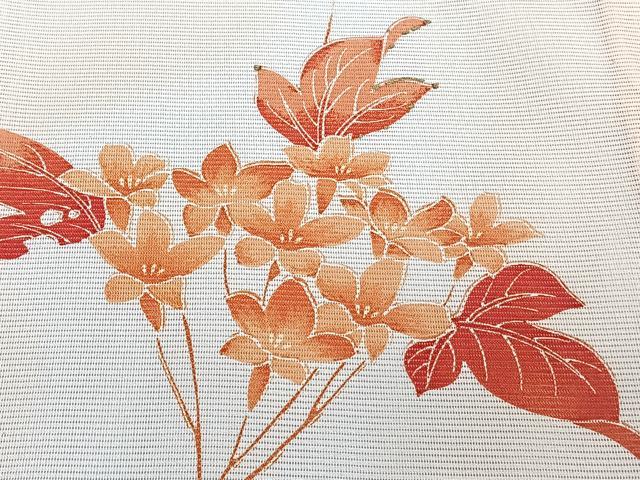 平和屋着物＊夏物　訪問着　絽　枝草花文　暈し染め　金彩　洗える着物　CABI3937xi