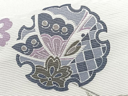 平和屋着物＊夏物　訪問着　絽　流水雪輪花蝶文　洗える着物　CABI3939xi