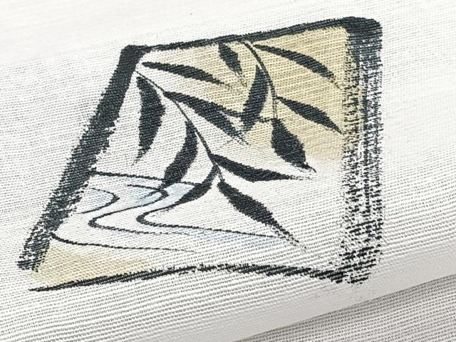 平和屋着物＊夏物　訪問着　紗　手描き　色紙立波文　金彩　洗える着物　CABI3942xi
