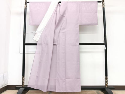 平和屋着物＊夏物　色無地　絽　浅紫色　洗える着物　CABI3945xi