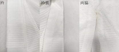 平和屋着物＊夏物　長襦袢　変わり絽　流水草花文　白色　洗える着物　CABI3946xi