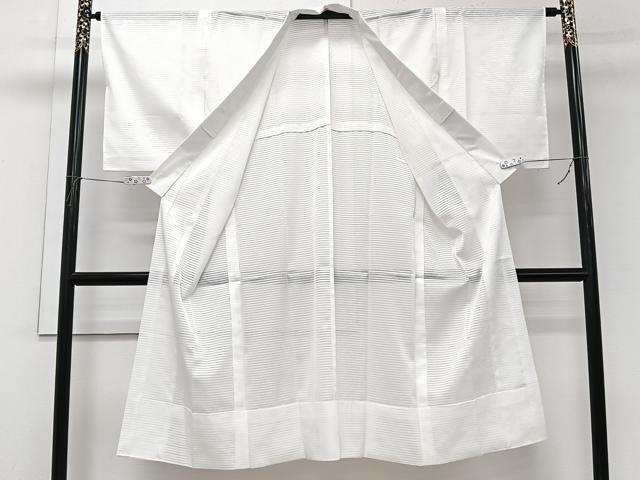 平和屋着物＊夏物　長襦袢　変わり絽　流水草花文　白色　洗える着物　CABI3946xi