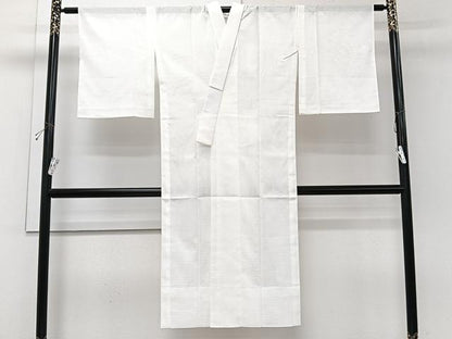 平和屋着物＊夏物　長襦袢　変わり絽　流水草花文　白色　洗える着物　CABI3946xi