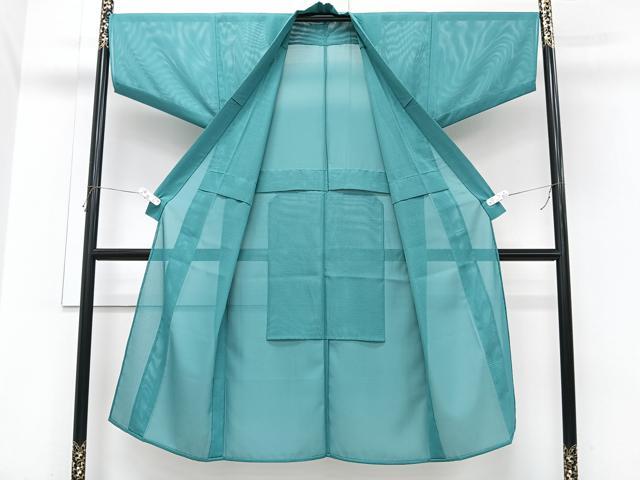 平和屋着物＊夏物　男性　長襦袢　絽　青碧色　洗える着物　CABI3947xi