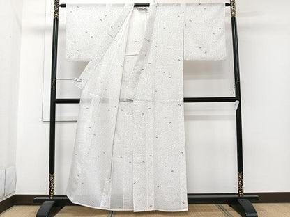 平和屋着物＊夏物　小紋　絽　舞蝶文　洗える着物　CABI3954xi