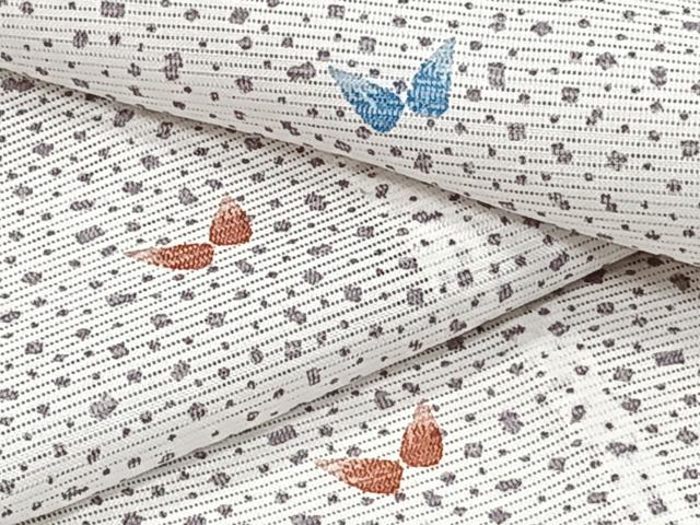 平和屋着物＊夏物　小紋　絽　舞蝶文　洗える着物　CABI3954xi