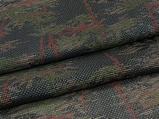 平和屋着物＊夏物　小紋　紗　笹竹文　洗える着物　CABI3956xi