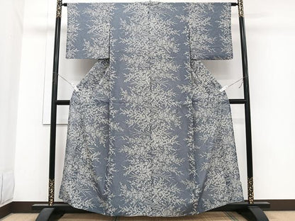 平和屋着物＊夏物　小紋　絽　枝草花文　正絹　逸品　CABI3959xi