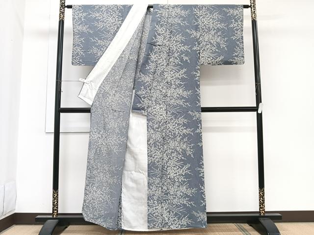 平和屋着物＊夏物　小紋　絽　枝草花文　正絹　逸品　CABI3959xi