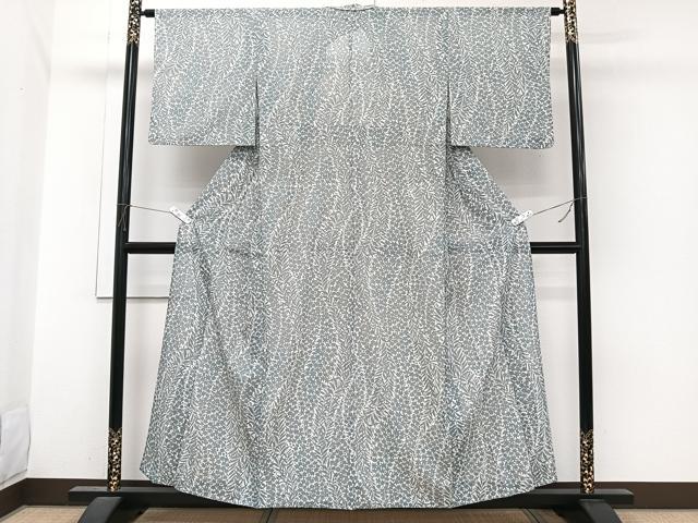 平和屋着物＊夏物　小紋　絽　枝垂れ草花文　洗える着物　CABI3961xi