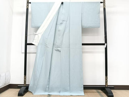 平和屋着物＊夏物　色無地　絽　水色　正絹　逸品　CABI3962xi
