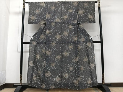 平和屋着物＊夏物　小紋　絽　草文　正絹　逸品　CABI3971xi