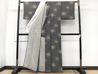 平和屋着物＊夏物　小紋　絽　草文　正絹　逸品　CABI3971xi