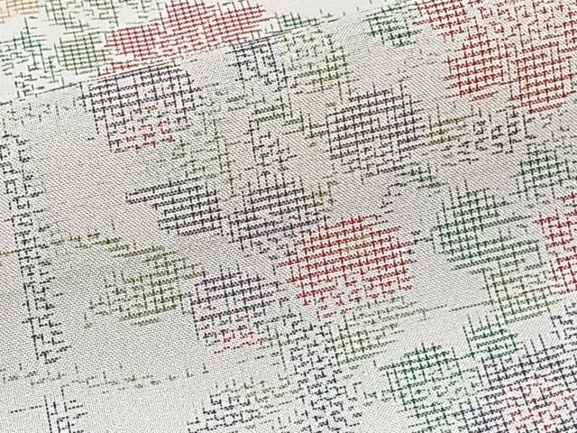 平和屋着物＊夏物　紗紬　竹草花文　正絹　逸品　CABI3976xi