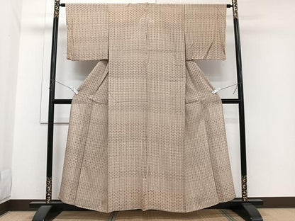 平和屋着物＊夏物　小紋　絽　枝草花文　正絹　逸品　CABI3977xi