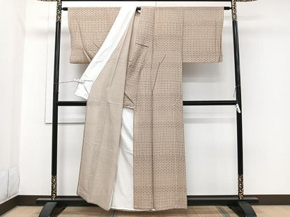 平和屋着物＊夏物　小紋　絽　枝草花文　正絹　逸品　CABI3977xi