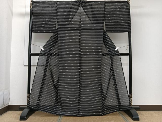 平和屋着物＊夏物　本場琉球絣　夏琉球　横段文　正絹　逸品　CABI3978xi