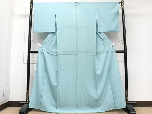 平和屋着物＊夏物　色無地　絽　白藍色　正絹　逸品　CABI3979xi