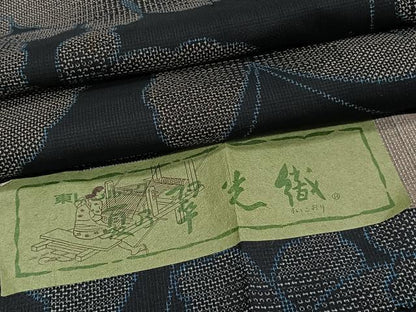 平和屋着物＊夏物　小紋　紗　翠光織　東レシルック　舞蝶文　洗える着物　CABI3982xi