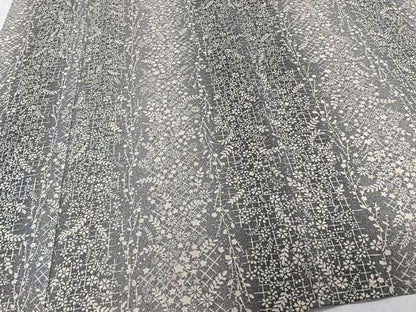 平和屋着物＊夏物　小紋　絽　間道草花文　反端付き　正絹　逸品　CABI3986xi