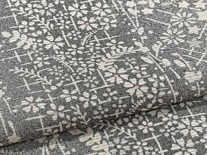平和屋着物＊夏物　小紋　絽　間道草花文　反端付き　正絹　逸品　CABI3986xi
