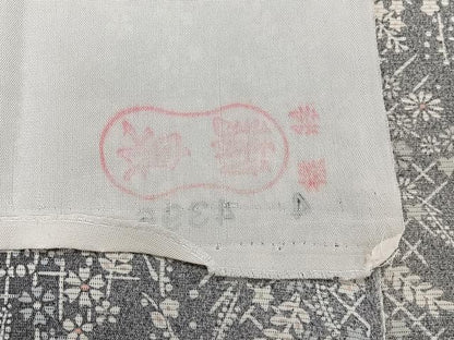 平和屋着物＊夏物　小紋　絽　間道草花文　反端付き　正絹　逸品　CABI3986xi