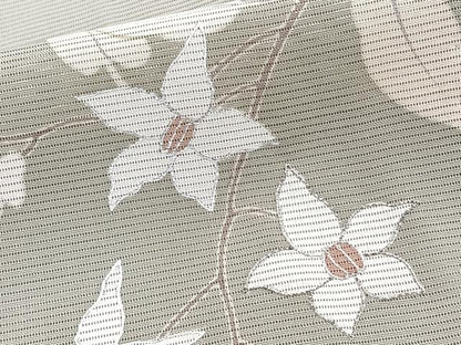 平和屋着物＊夏物　訪問着　絽　駒刺繍　枝草花文　銀彩　三越扱い　正絹　逸品　CABI3989xi