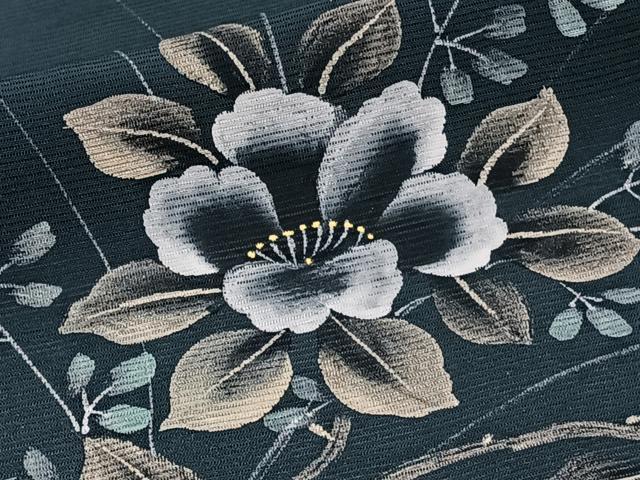 平和屋着物＊夏物　訪問着　絽　手描き　草花シルエット　正絹　逸品　CABI3991xi