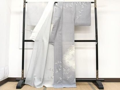 平和屋着物＊夏物　訪問着　枝垂れ草花紋絽　暈し染め　金銀彩　正絹　逸品　CABI3992xi
