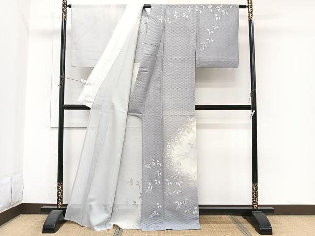 平和屋着物＊夏物　訪問着　枝垂れ草花紋絽　暈し染め　金銀彩　正絹　逸品　CABI3992xi