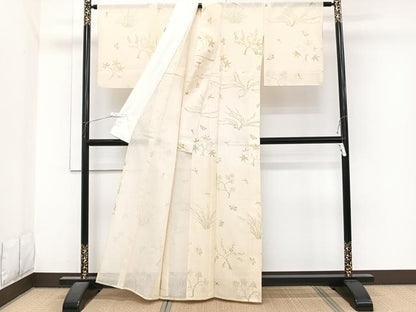 平和屋着物＊夏物　訪問着　絽　花鳥文　正絹　逸品　CABI3993xi