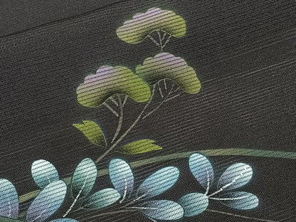 平和屋着物＊夏物　訪問着　絽　雪輪花蝶文　ロング丈　正絹　逸品　CABI3994xi