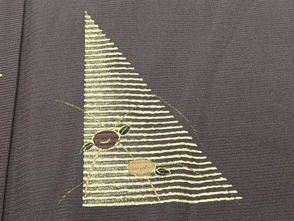 平和屋着物＊夏物　訪問着　絽　幾何学草花文　金彩　正絹　逸品　CABI3995xi