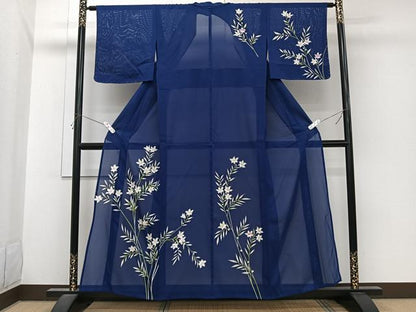 平和屋着物＊夏物　訪問着　絽　枝草花文　正絹　逸品　CABI3996xi