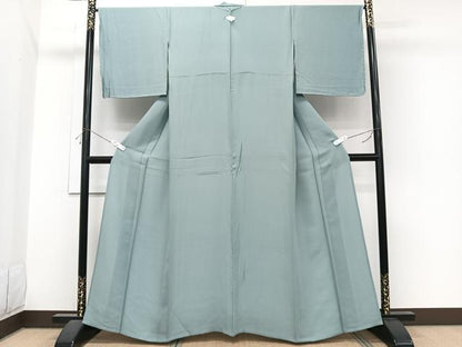 平和屋着物＊夏物　色無地　千草色　正絹　逸品　未使用　CABI3997xi