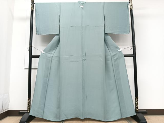 平和屋着物＊夏物　色無地　千草色　正絹　逸品　未使用　CABI3997xi