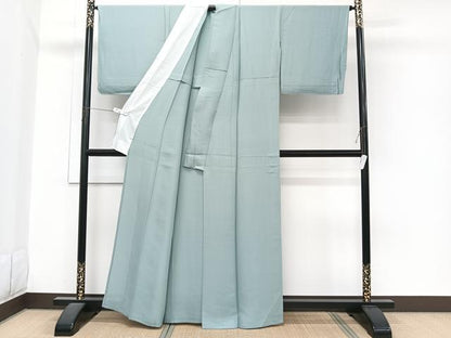 平和屋着物＊夏物　色無地　千草色　正絹　逸品　未使用　CABI3997xi