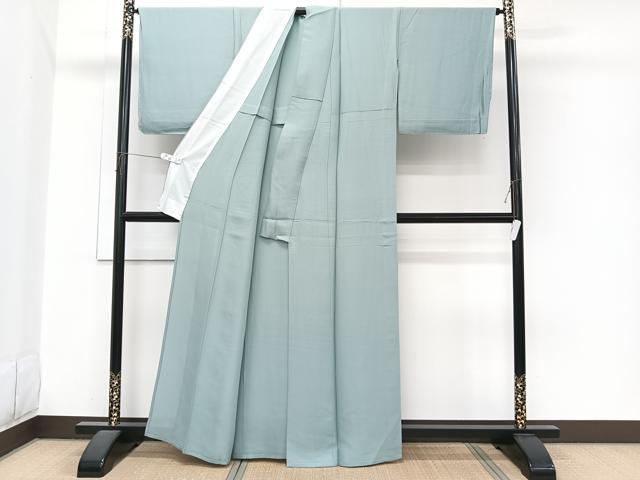 平和屋着物＊夏物　色無地　千草色　正絹　逸品　未使用　CABI3997xi