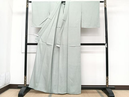 平和屋着物＊夏物　色無地　絽　錆青磁色　正絹　逸品　未使用　CABI3998xi