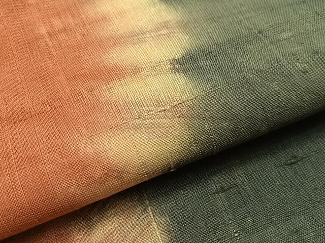 平和屋着物●全通柄　九寸名古屋帯　生紬　絞り　よろけ縞　正絹　逸品　CABI4001vp