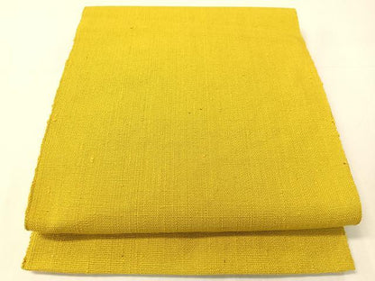 平和屋着物●八寸名古屋帯　紬地　金糸雀色　正絹　逸品　CABI4005vp