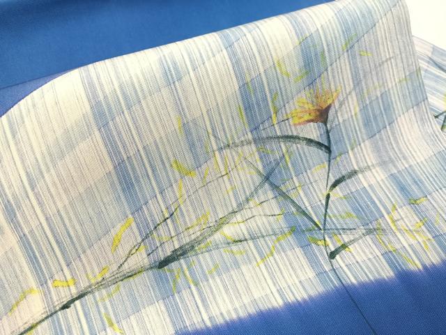 平和屋着物●虹色創家　本郷大田子　塩瀬　九寸名古屋帯　手描き　草花文　正絹　逸品　CABI4006vp
