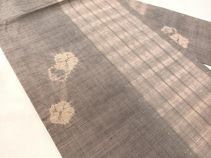 平和屋着物●全通柄　九寸名古屋帯　紬地　絞り　舞花間道　正絹　逸品　CABI4008vp