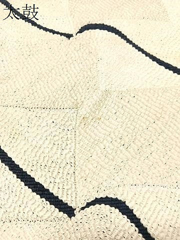 平和屋着物●本場結城紬　重要無形文化財　八寸名古屋帯　瓦文　正絹　逸品　CABI4009vp