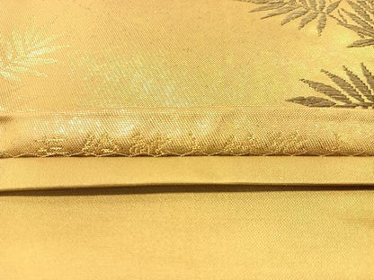 平和屋着物▼六通柄袋帯　唐織　蒔絵献上竹笹文　金糸　引箔　正絹　逸品　CABI4019vp