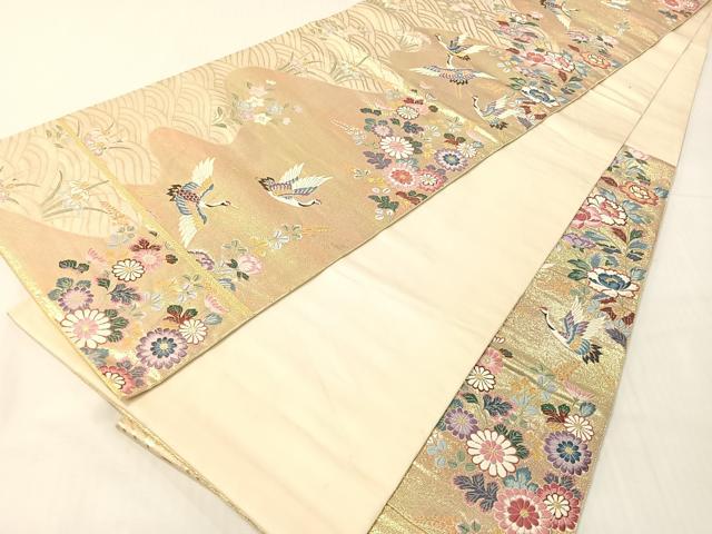 平和屋着物▼六通柄袋帯　唐織　富貴苑　金糸　正絹　逸品　CABI4021vp