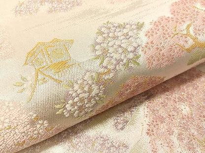 平和屋着物●両面　六通柄袋帯　天輝曜変織　桜前線　金銀糸　やまと誂製　正絹　逸品　CABI4023vp