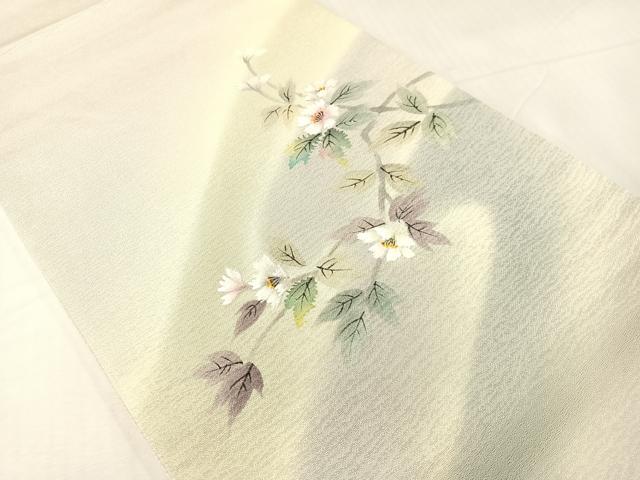 平和屋着物●太鼓柄袋帯　手描き　枝花文　正絹　逸品　CABI4028vp