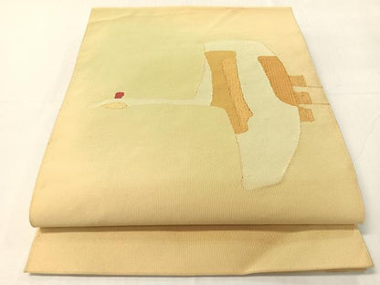 平和屋着物●爪掻き本綴れ　八寸名古屋帯　飛鶴文　正絹　逸品　CABI4029vp