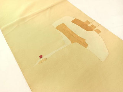 平和屋着物●爪掻き本綴れ　八寸名古屋帯　飛鶴文　正絹　逸品　CABI4029vp